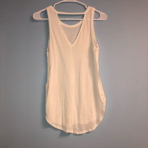 White Open Back Tank Top